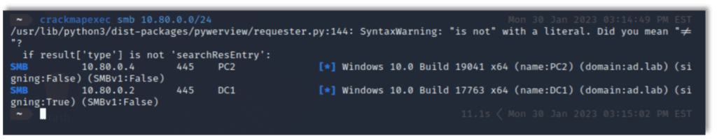 CrackMapExec Showing Two SMB servers