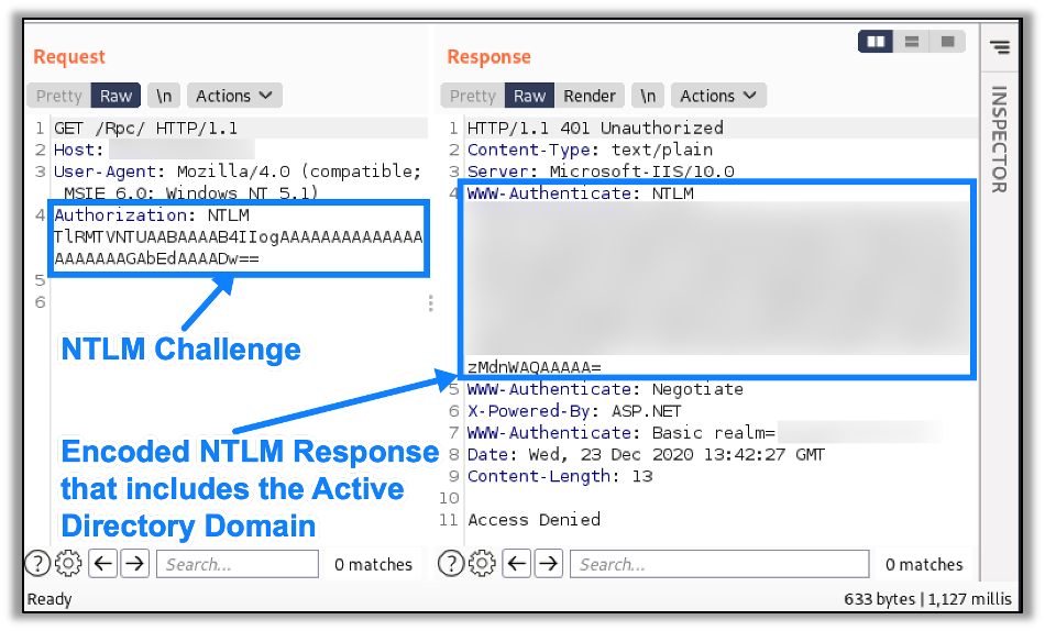 Active Directory Domain Revealed in Response
