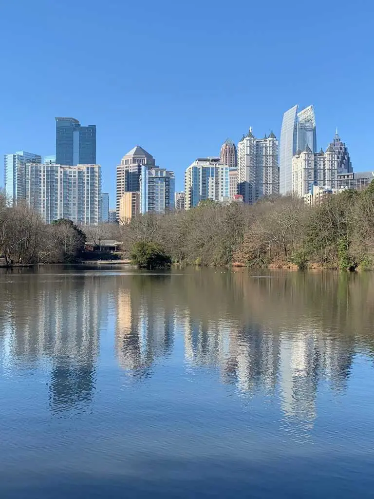 Atlanta skyline at Piedmont park