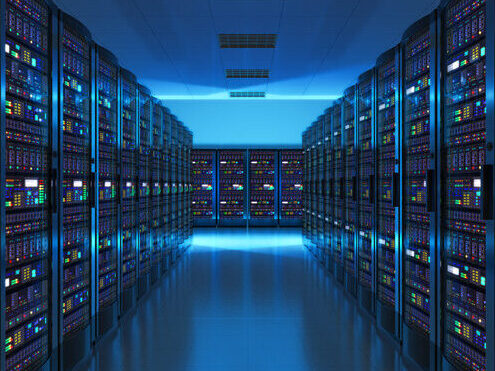 Server room interior in datacenter